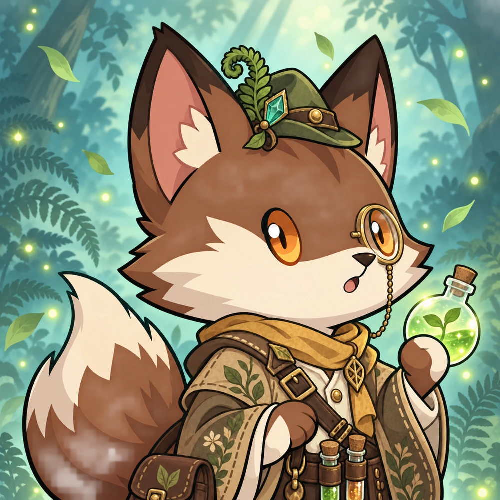 Forest Alchemist fox character artwork